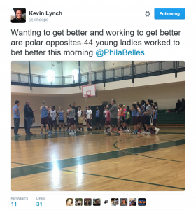 Philadelphia Belles Director Kevin Lynch's thoughts on player workuts